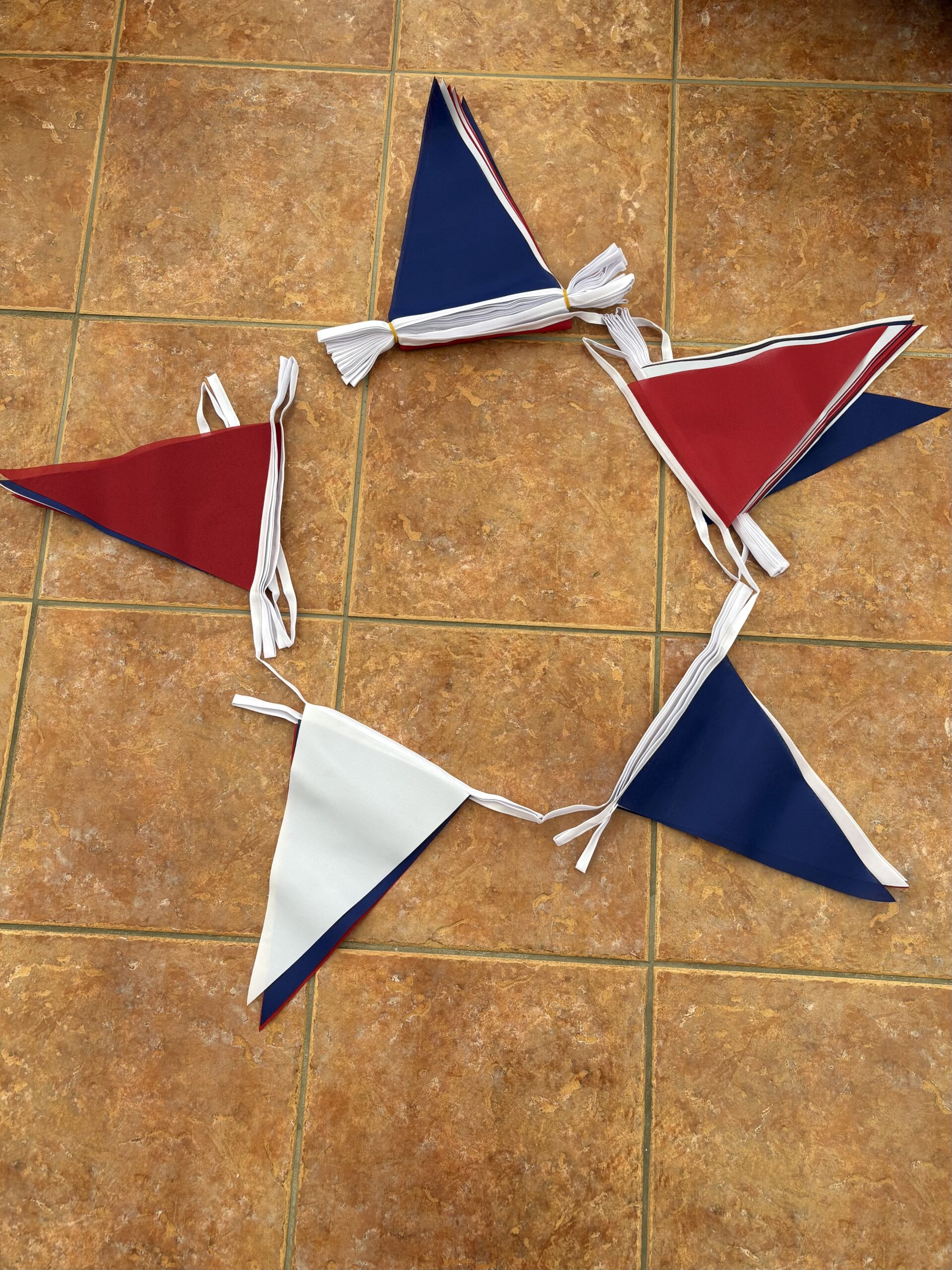 20m 54 flag 7.5" x 11.75" Red/White/Blue bunting - World Flag Shop